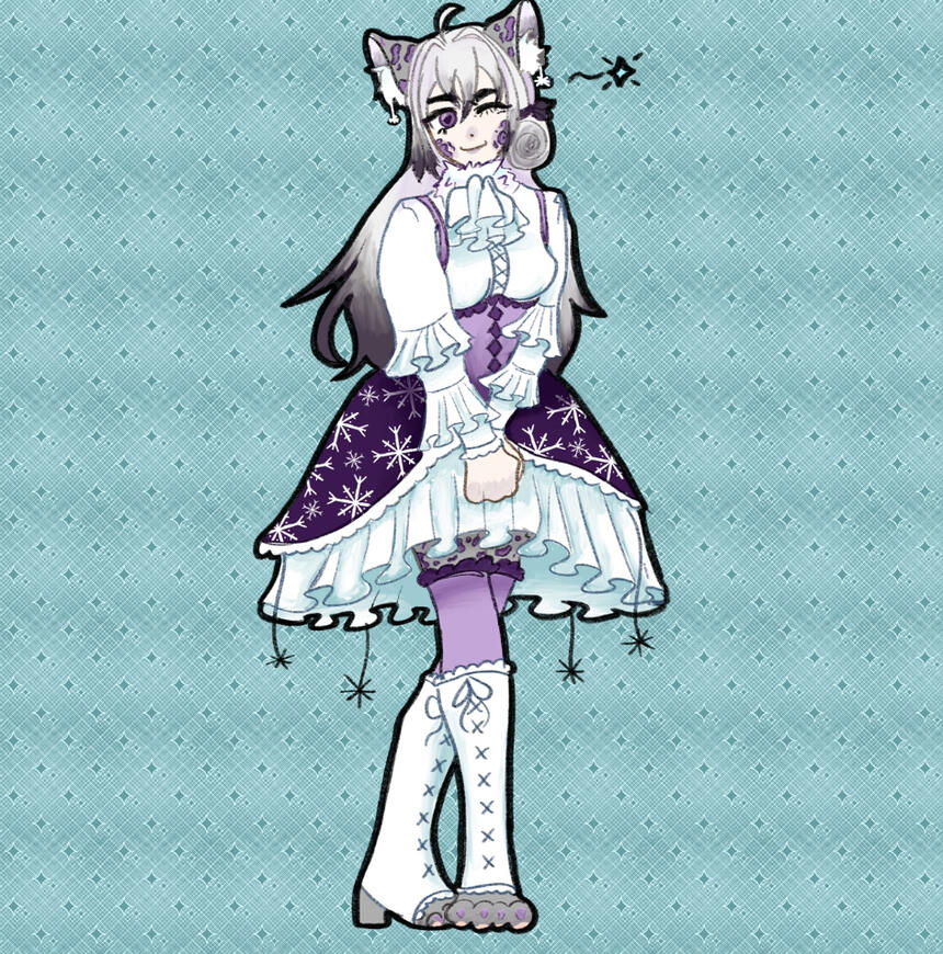 Full body with complex clothes, shading, and simple background