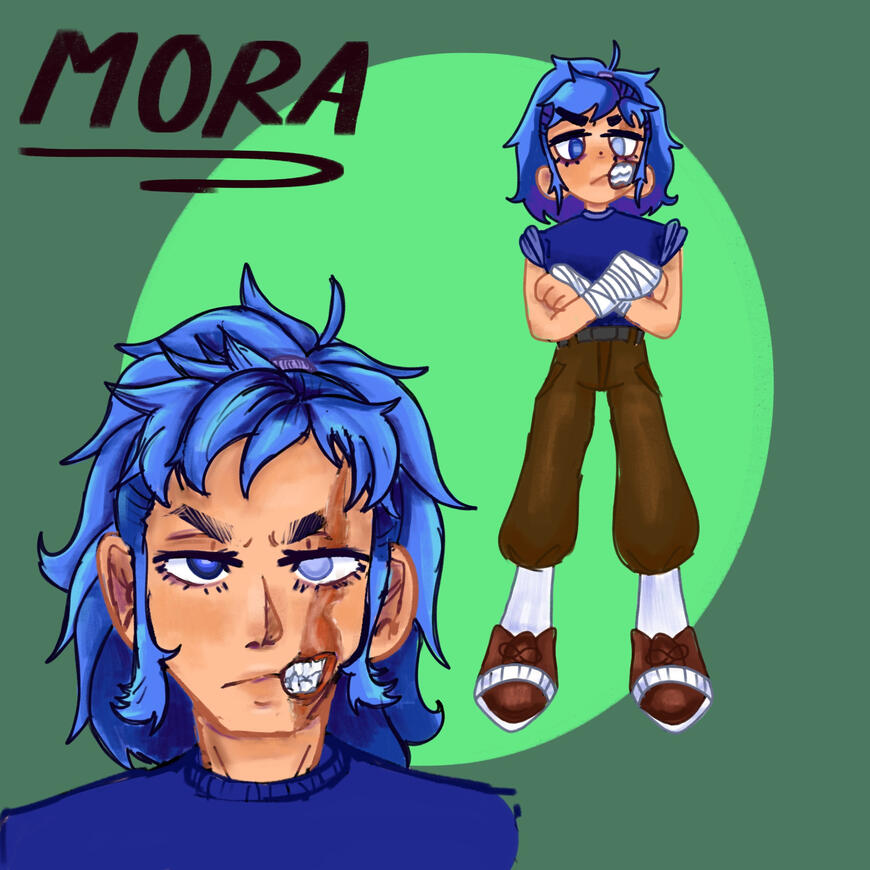 Portrait with complex shading and cutesy fullbody with basic shading